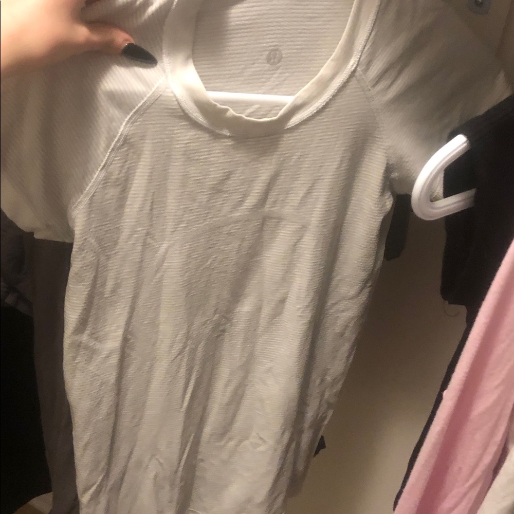 White lulu swiftly tech short sleeve